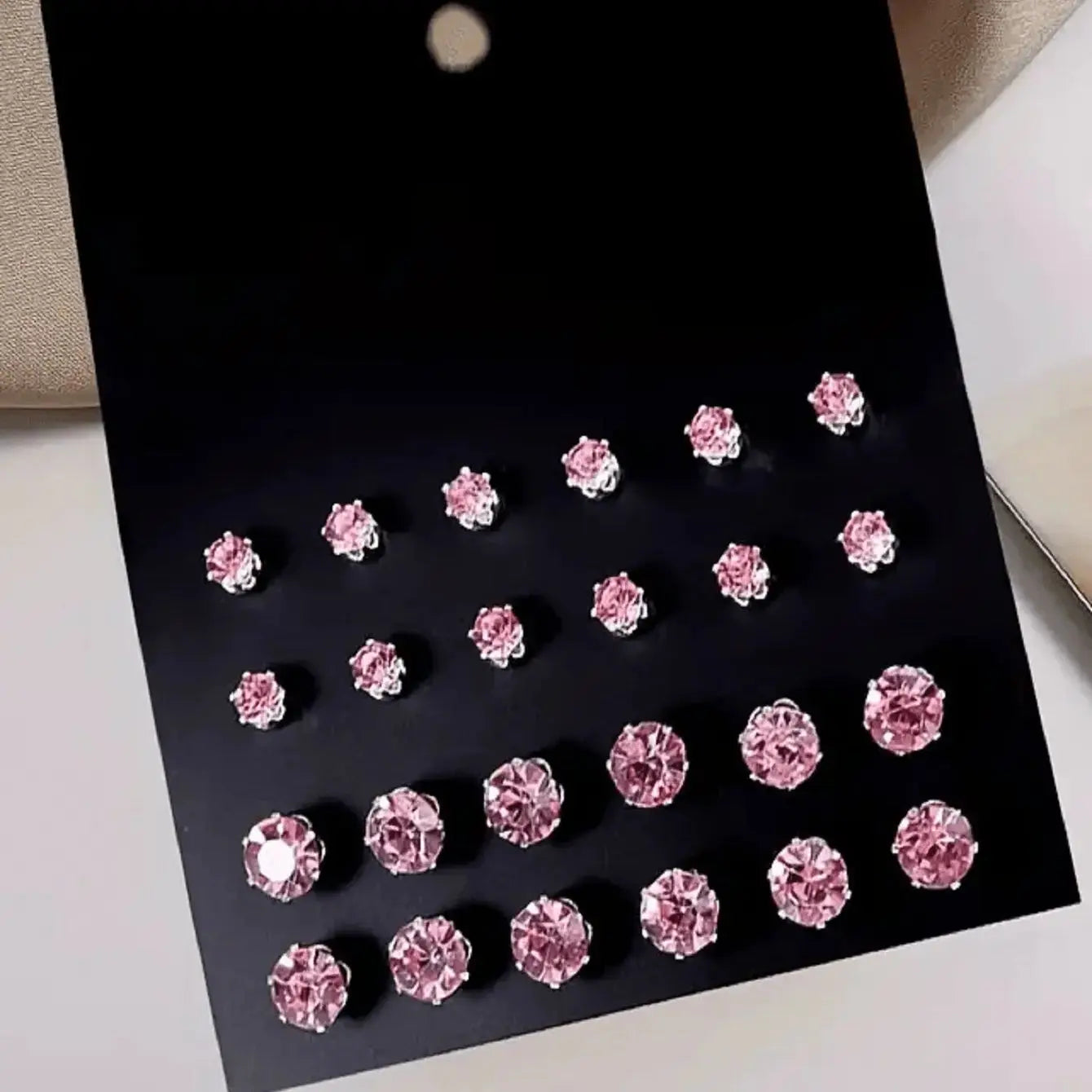 12pairs Fashionable Minimalist Cubic Zirconia Sparkly Earrings,Suitable For Holidays, Parties, Dates, Gifts, Everyday Wear