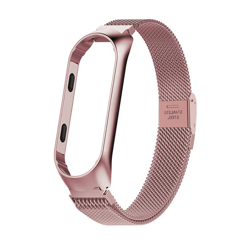 Smart Watch Strap For Xiaomi Mi Band 6 5 4 3 Watchbands Gold Sliver For Miband 6 5 4 Stainless Steel Sport Smartwatch Correas