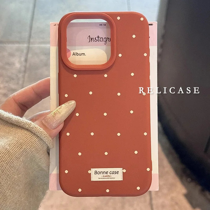 Luxury Soft Liquid Silicone Wave Point Phone Case For iPhone 17 Air 11 12 13 14 15 16 Pro Max Plus Shockproof Bumper Back Cover