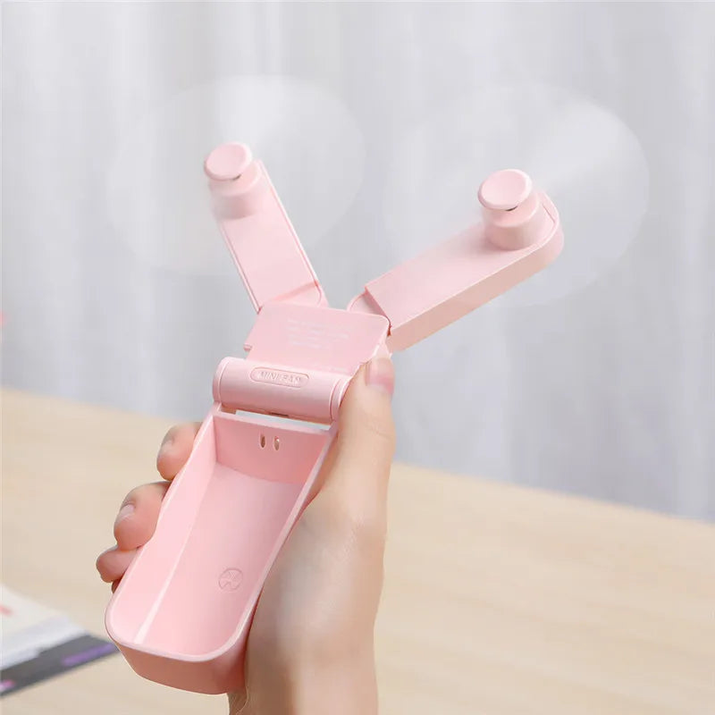 Usb Mini Fold Fan Electric Portable Hold Small Air Cooler Originality Charging Household Electrical Appliances Desktop Ventilado