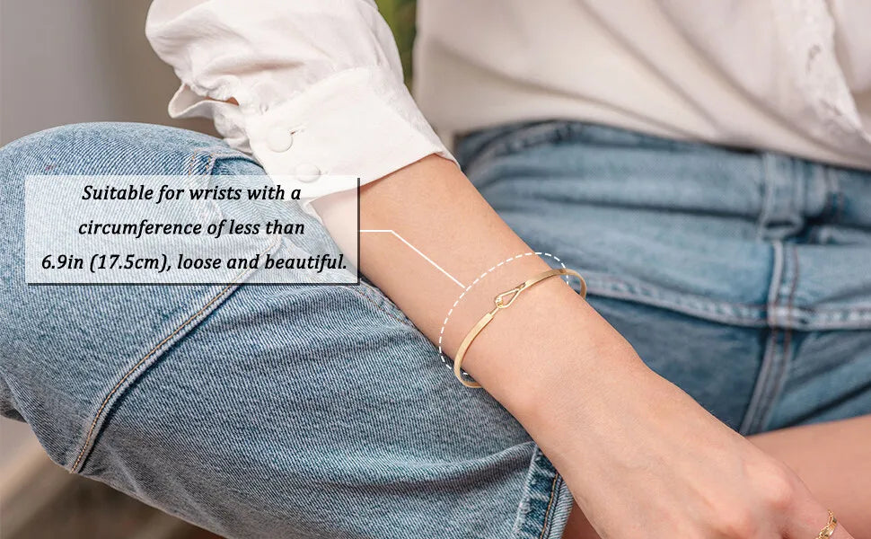 Bracelet for Women Simple Delicate Thin Cuff Bangle Hook Bracelet Handmade Minimalist Jewelry