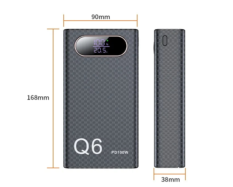 PD100W Fast Charging Power Bank DIY Kit 20V 5A 6x 21700 Battery Pack Portable Customizable No Soldering Easy to Assemble