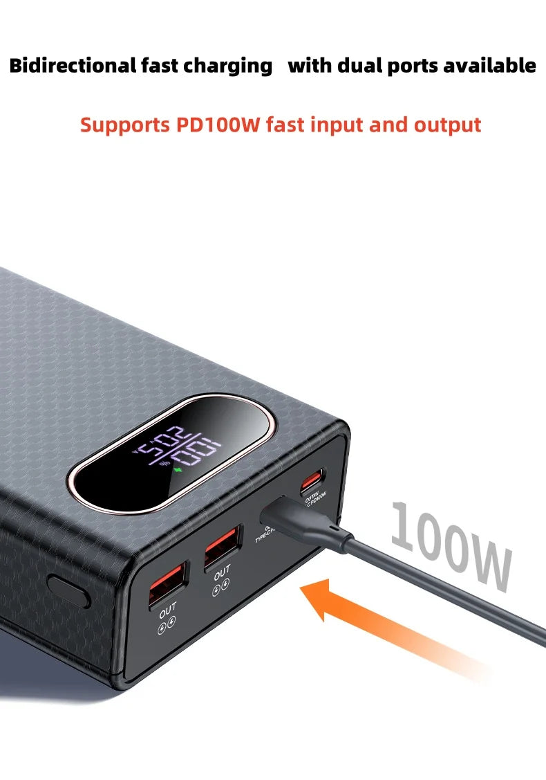 PD100W Fast Charging Power Bank DIY Kit 20V 5A 6x 21700 Battery Pack Portable Customizable No Soldering Easy to Assemble
