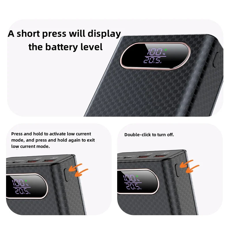 PD100W Fast Charging Power Bank DIY Kit 20V 5A 6x 21700 Battery Pack Portable Customizable No Soldering Easy to Assemble