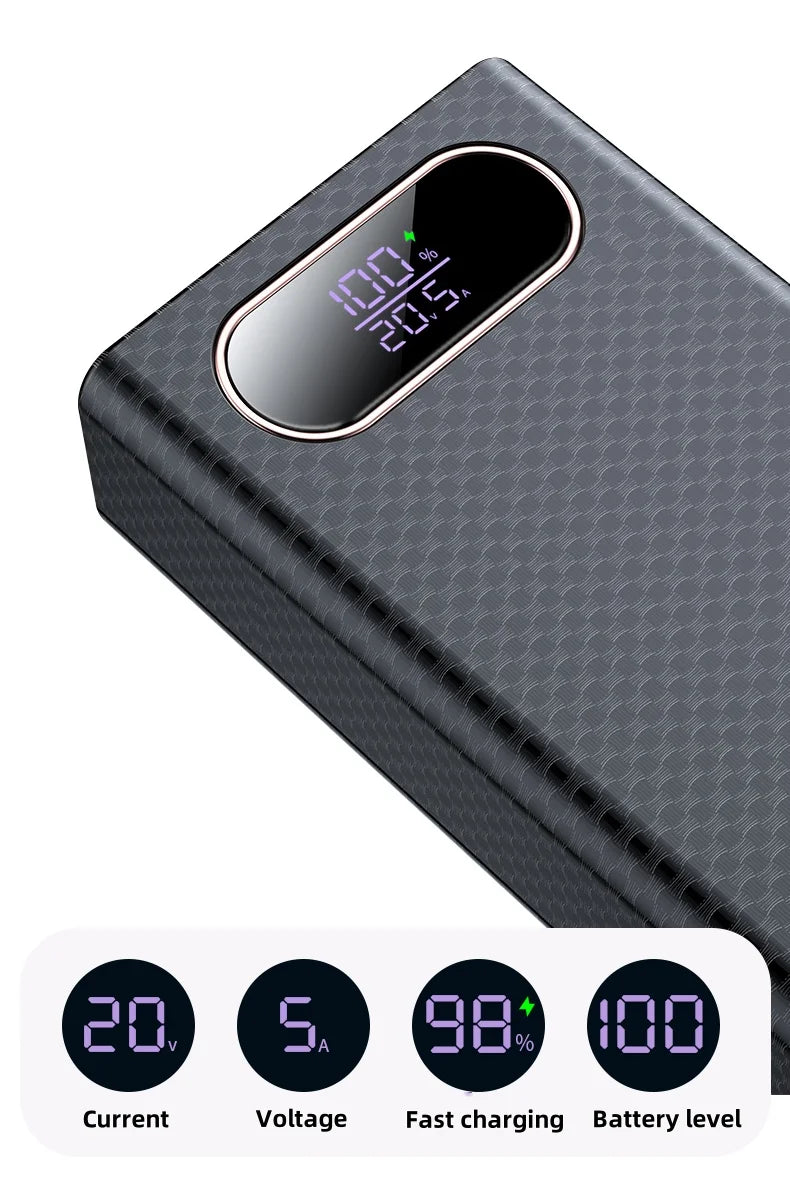 PD100W Fast Charging Power Bank DIY Kit 20V 5A 6x 21700 Battery Pack Portable Customizable No Soldering Easy to Assemble