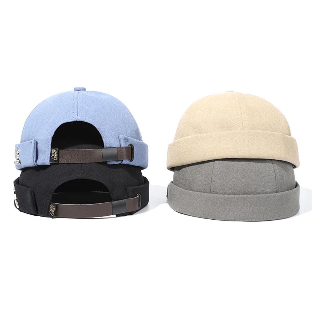 Fashion Men Women Docker Brimless Caps Hat Retro Maple Leaf Icon Melon Beanie Hats Outdoor Street Style Spring Summer Skullcap