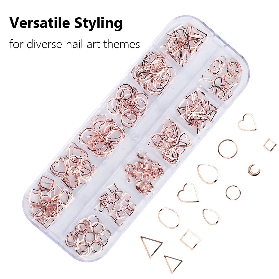 Nails Art Multi-Size Nail Art Jewelry Studs, 3D DIY Decorations Metal Rivet Charm Nail Supplies