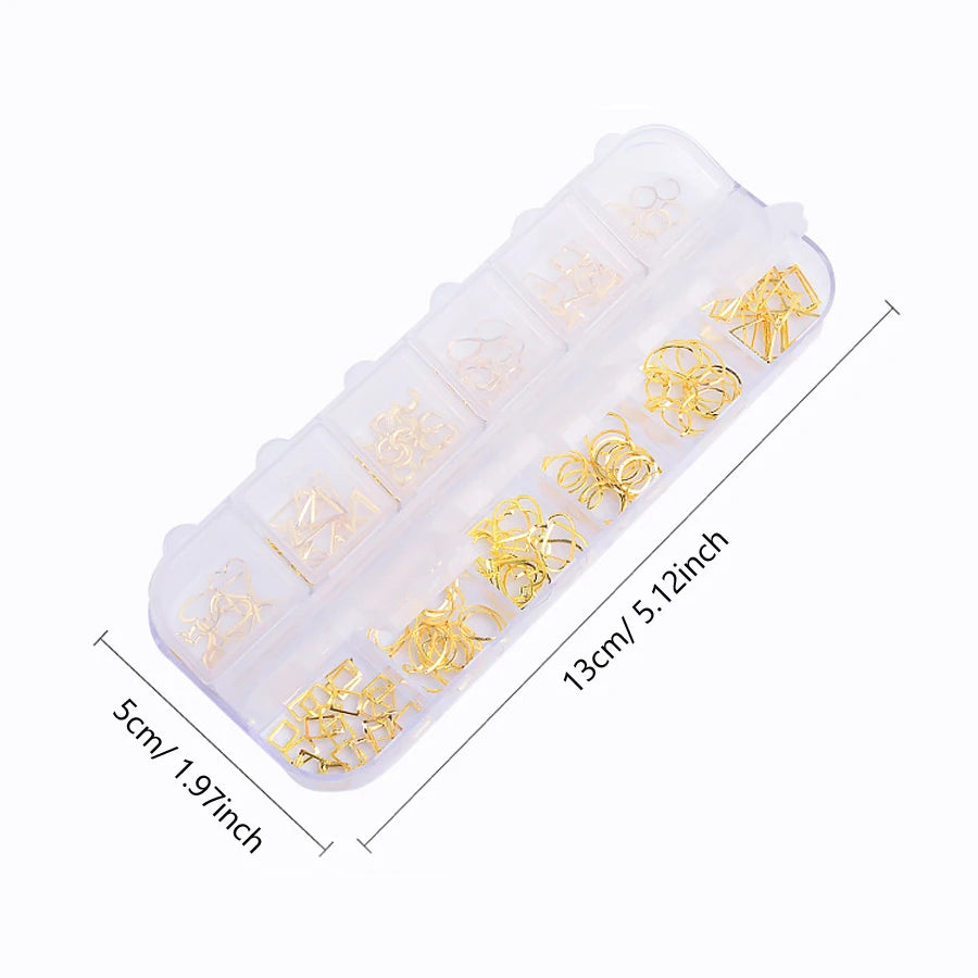 Nails Art Multi-Size Nail Art Jewelry Studs, 3D DIY Decorations Metal Rivet Charm Nail Supplies