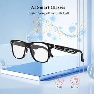Smart Glasses with AI Navigation Listen Songs Bluetooth Call Voice Assistant Remote Camera Translate Language Smart Sunglasses