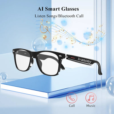 Smart Glasses with AI Navigation Listen Songs Bluetooth Call Voice Assistant Remote Camera Translate Language Smart Sunglasses