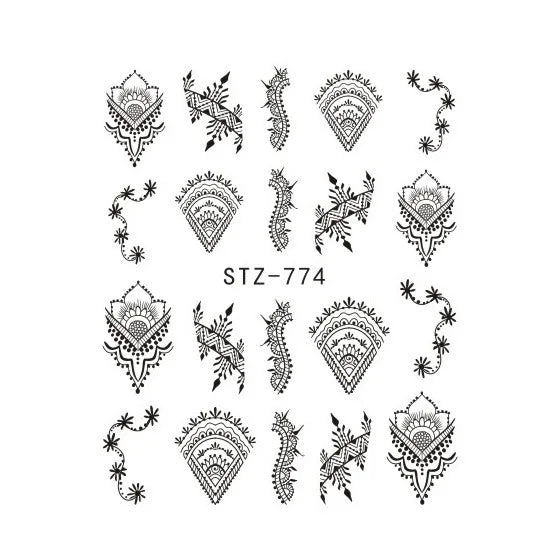 Nails Water Decals Abstract Pattern Nail Stickers Color Block Lines Leaf Flowers Sliders Manicures Foils Tips Black Art  Uñas