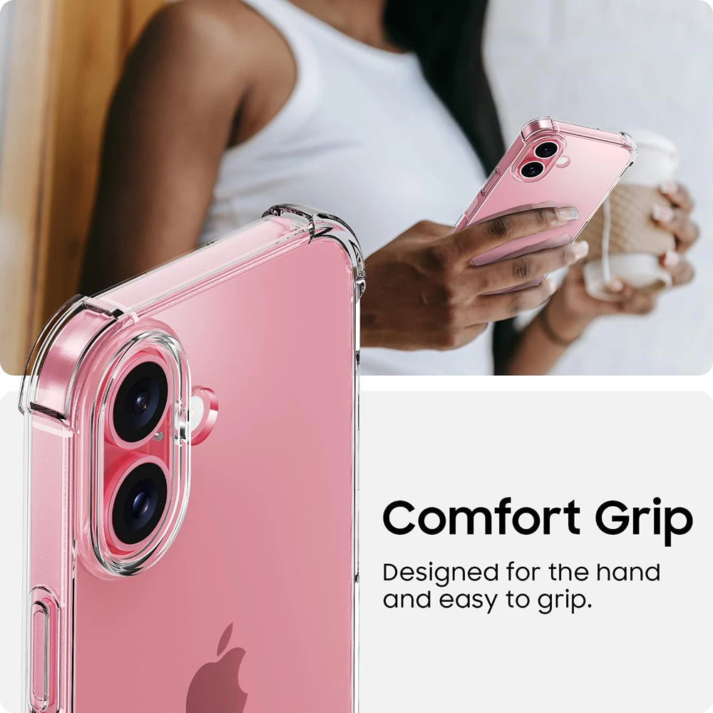 Shockproof Phone Silicone Soft Case For iPhone 16 15 14 13 12 11 Pro Max Plus Mini Clear Back Cover Ultra Thin TPU Shell Luxury