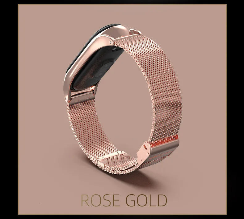Smart Watch Strap For Xiaomi Mi Band 6 5 4 3 Watchbands Gold Sliver For Miband 6 5 4 Stainless Steel Sport Smartwatch Correas