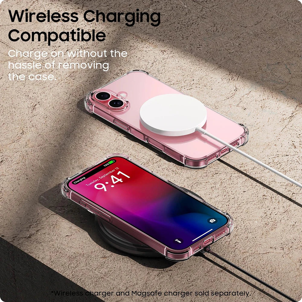 Shockproof Phone Silicone Soft Case For iPhone 16 15 14 13 12 11 Pro Max Plus Mini Clear Back Cover Ultra Thin TPU Shell Luxury