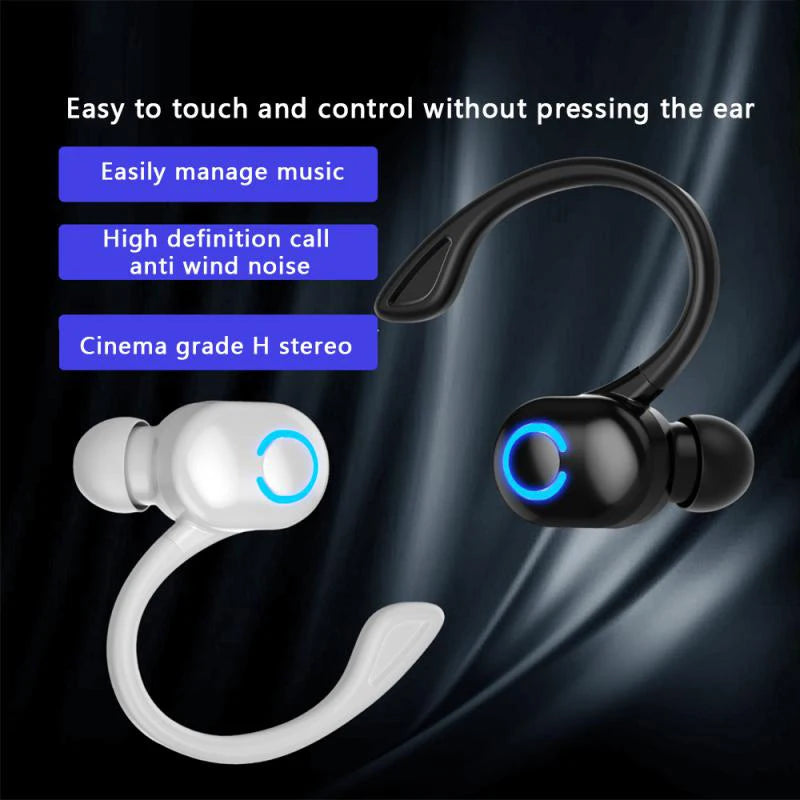 TWS Bluetooth 5.2 Ear Hook Wireless Earphone True Headphones Mini Handsfree Waterproof Sport Music Headset Single Right Earbuds