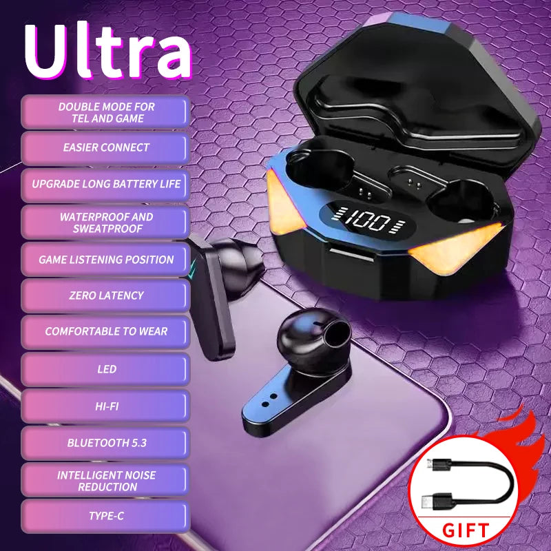 2025 New TWS Wireless Earphone 5.3 bluetooth Headphone Low Latency Earbud Esport Gaming Headset Gamer with Mic For xiaomi iphone