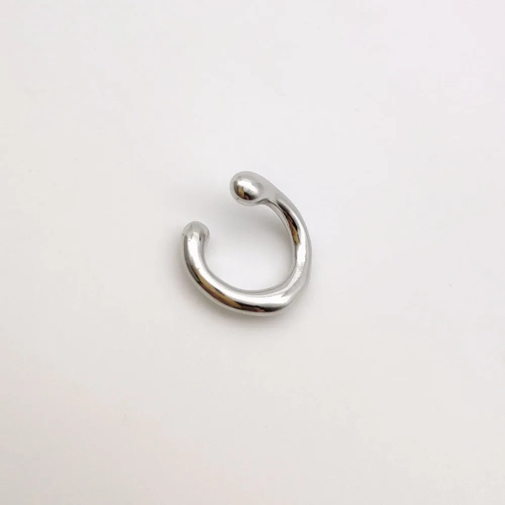 Golden Earrings without Piercing Geometric Round Ear Cuff Minimalist Cartilage Earrings Women Simple Jewelry