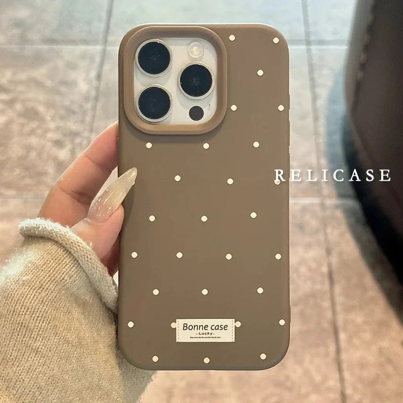 Luxury Soft Liquid Silicone Wave Point Phone Case For iPhone 17 Air 11 12 13 14 15 16 Pro Max Plus Shockproof Bumper Back Cover