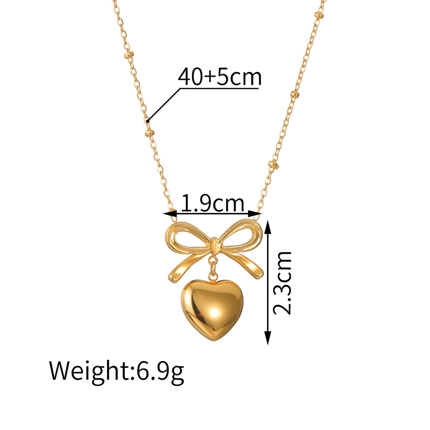 Freeteeme Various Style Necklace Earrings Set for Women Stainless Steel Bow Zircon Pendant Ear Studs Jewelry Set Birthday Gifts