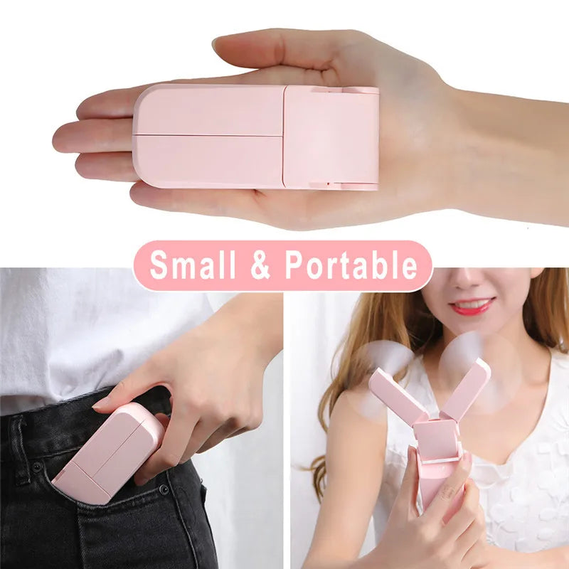 Usb Mini Fold Fan Electric Portable Hold Small Air Cooler Originality Charging Household Electrical Appliances Desktop Ventilado