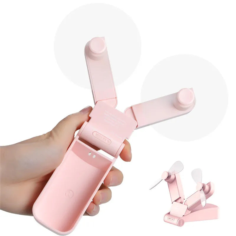 Usb Mini Fold Fan Electric Portable Hold Small Air Cooler Originality Charging Household Electrical Appliances Desktop Ventilado