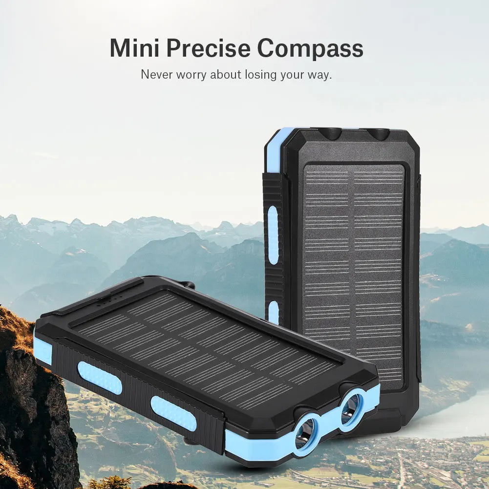 10000mAh Outdoor Fast  Solar Mobile Power Bank Case DIY Kit with   Power Bank Power Bank Dual USB