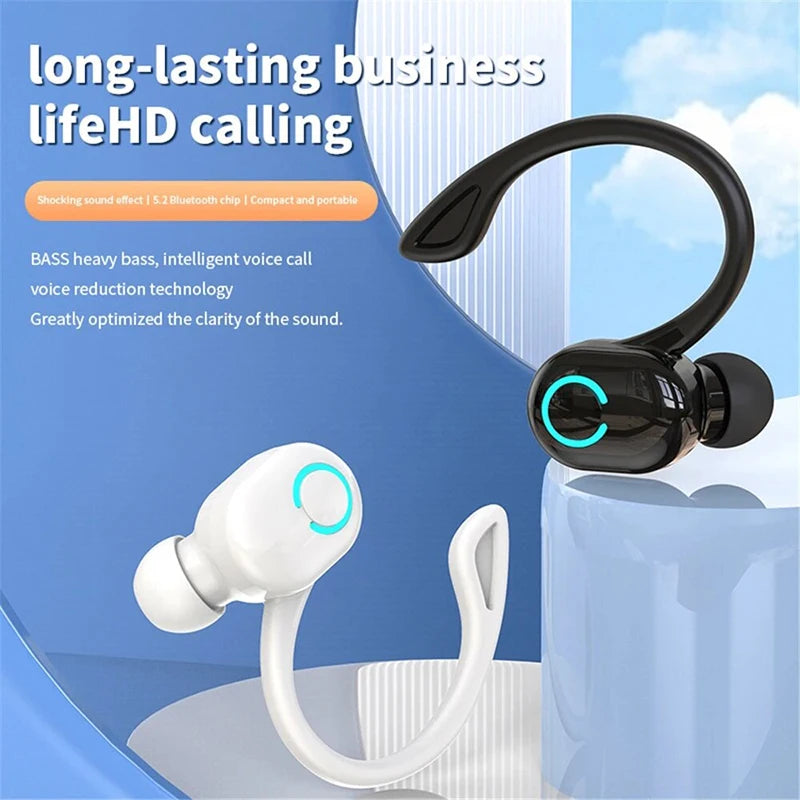 TWS Bluetooth 5.2 Ear Hook Wireless Earphone True Headphones Mini Handsfree Waterproof Sport Music Headset Single Right Earbuds