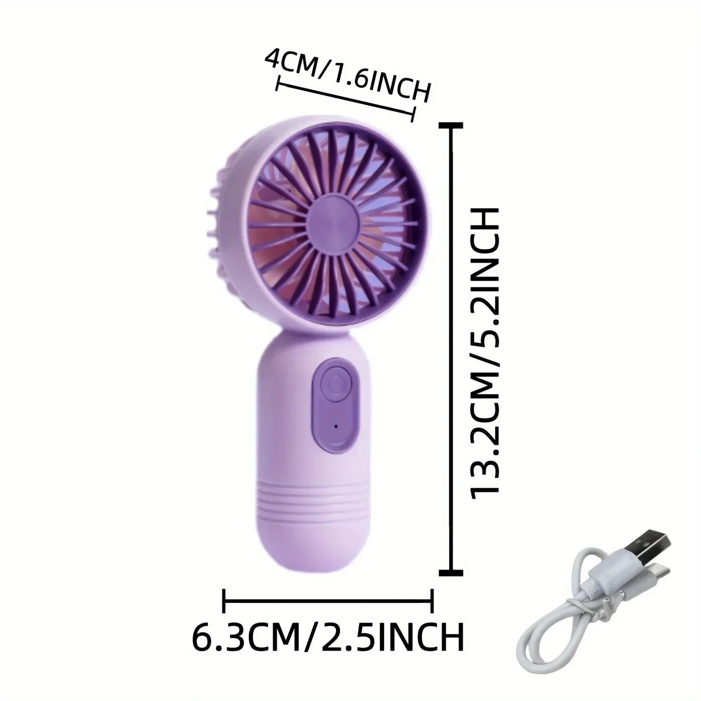 Mini Portable Fan USB Charging 3-speed - Handheld Fan for Men and Women Suitable for Office, Outdoor Travel, and Camping