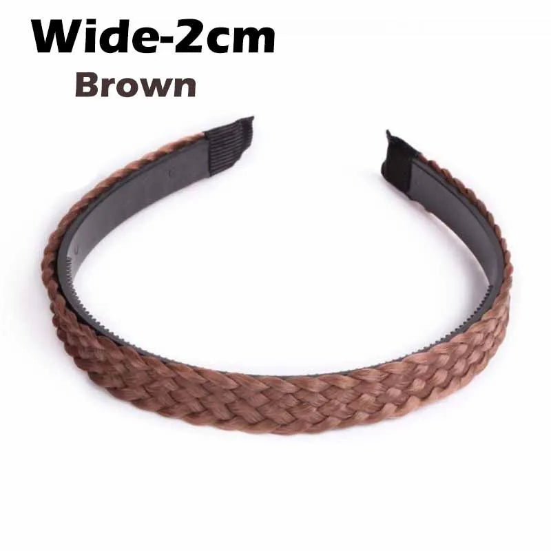 Wig Twist Headbands for Women Wide Fishbone Braids Hairbands Handmade Retro Head Hoop Hair Styling Headwear Hair Accessories