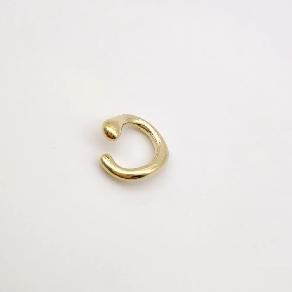 Golden Earrings without Piercing Geometric Round Ear Cuff Minimalist Cartilage Earrings Women Simple Jewelry