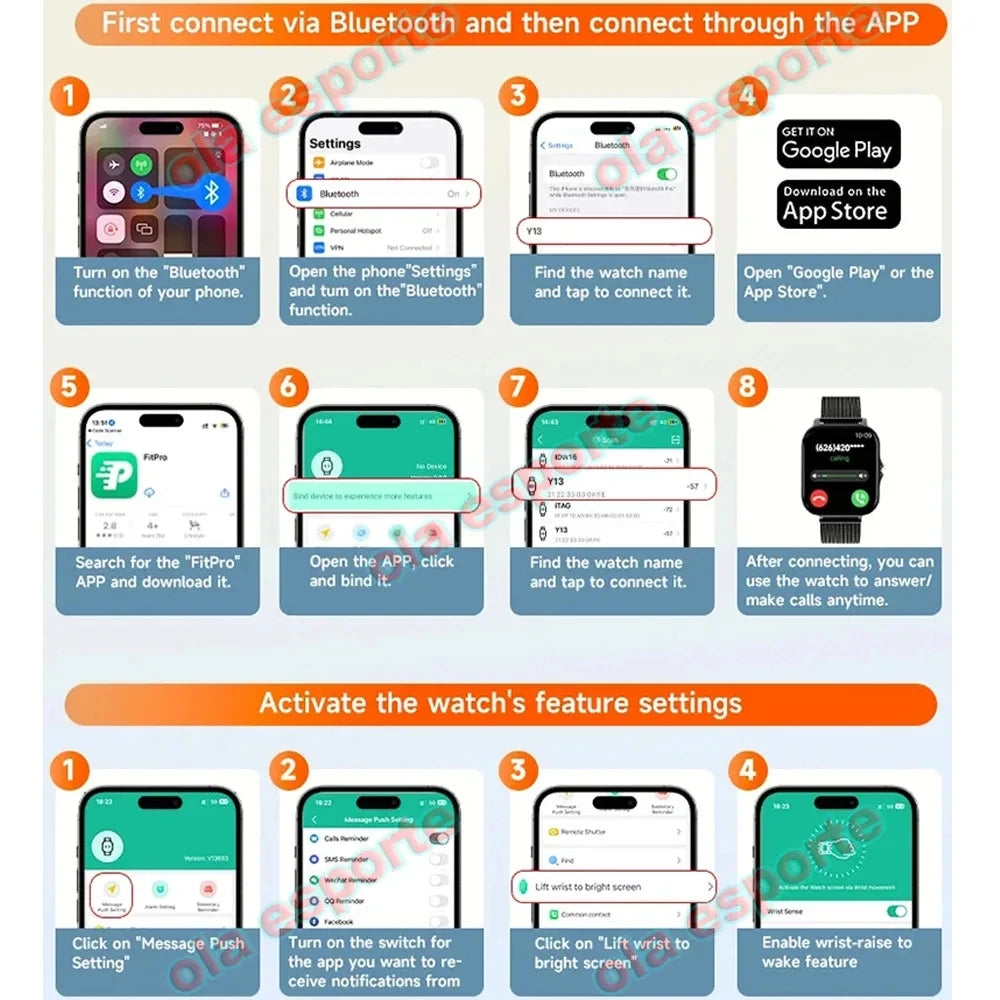 Smart Watch For Men Women Gift 1.44 inch Full Touch Screen Sport Fitness Watches BT Call Digital Smartwatch Wristwatch 2024 New