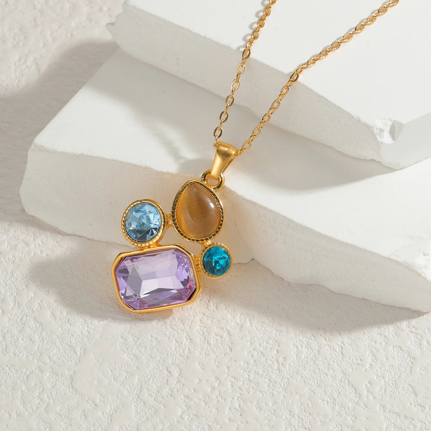 Freeteeme Various Style Necklace Earrings Set for Women Stainless Steel Bow Zircon Pendant Ear Studs Jewelry Set Birthday Gifts