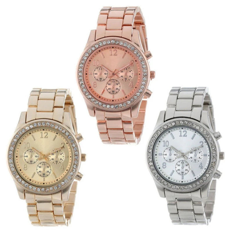 Women Diamond Watch Reloj Mujer New Fashion Luxury Rose Gold Wristwatch Female Casual Stainless Steel Quartz Watches Clock