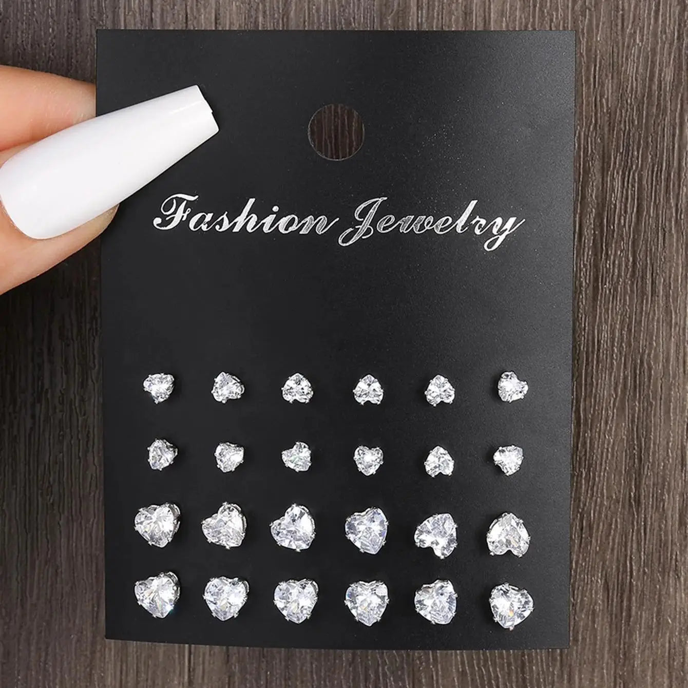 12pairs Fashionable Minimalist Cubic Zirconia Sparkly Earrings，Suitable For Holidays, Parties, Dates, Gifts, Everyday Wear