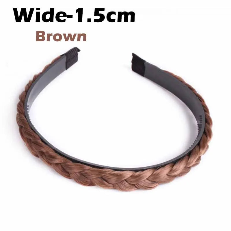 Wig Twist Headbands for Women Wide Fishbone Braids Hairbands Handmade Retro Head Hoop Hair Styling Headwear Hair Accessories