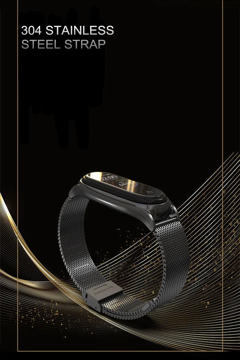 Smart Watch Strap For Xiaomi Mi Band 6 5 4 3 Watchbands Gold Sliver For Miband 6 5 4 Stainless Steel Sport Smartwatch Correas