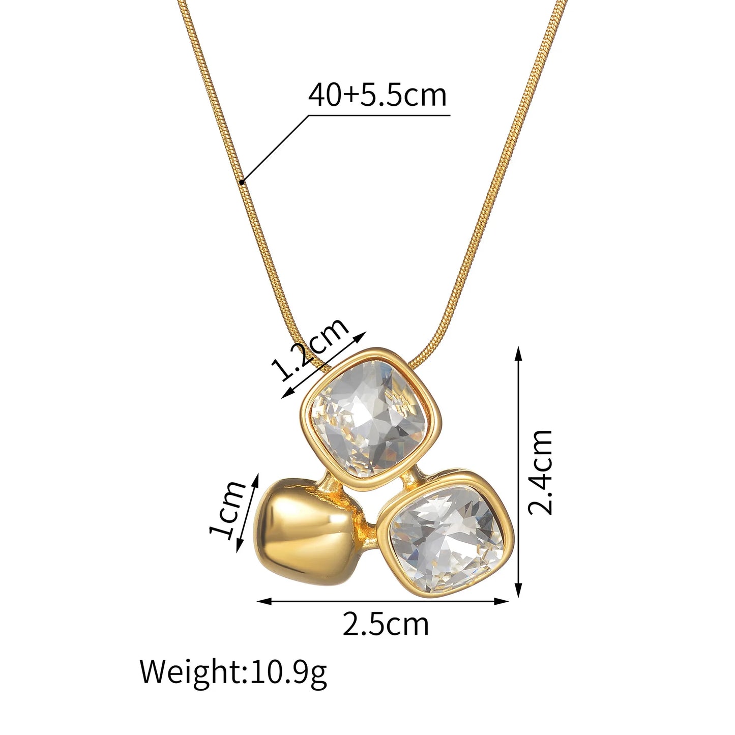Freeteeme Various Style Necklace Earrings Set for Women Stainless Steel Bow Zircon Pendant Ear Studs Jewelry Set Birthday Gifts