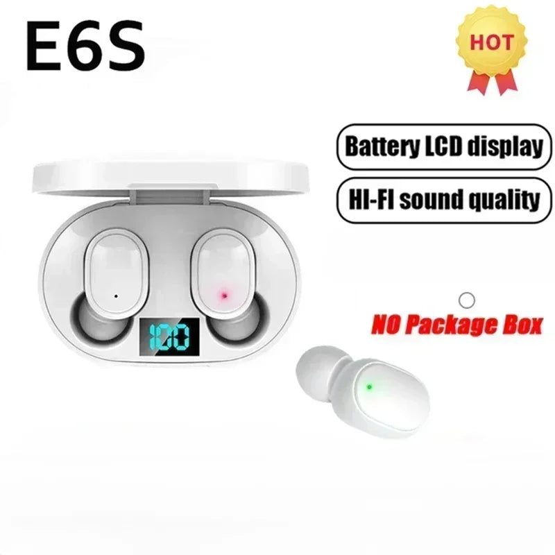 TWS E6S Wireless Earbuds Bluetooth Headphones Wireless Bluetooth Earphones  Noise Cancelling Earphones with Mic