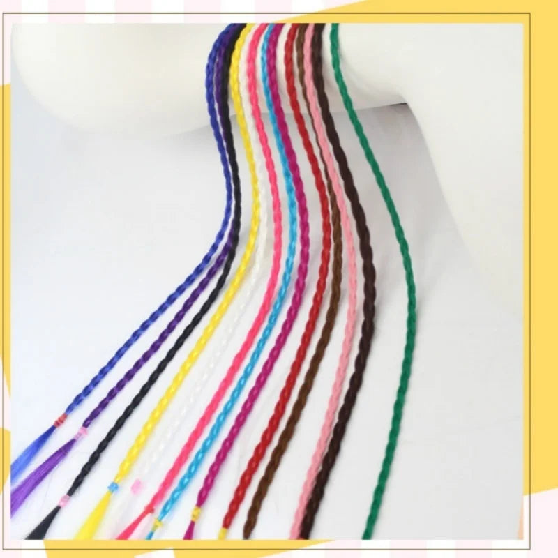 Wig female hair color hand-woven braid pigtail hair extension hair straight hair without hair extension color random