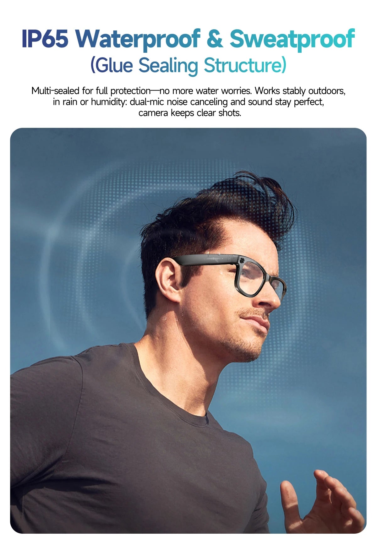 Fashion 8 Million Pixels SmartGlasses Recording Videos AI Photo Recognition Translation 270mAh IP65 Waterproof Bluetooth Glasses