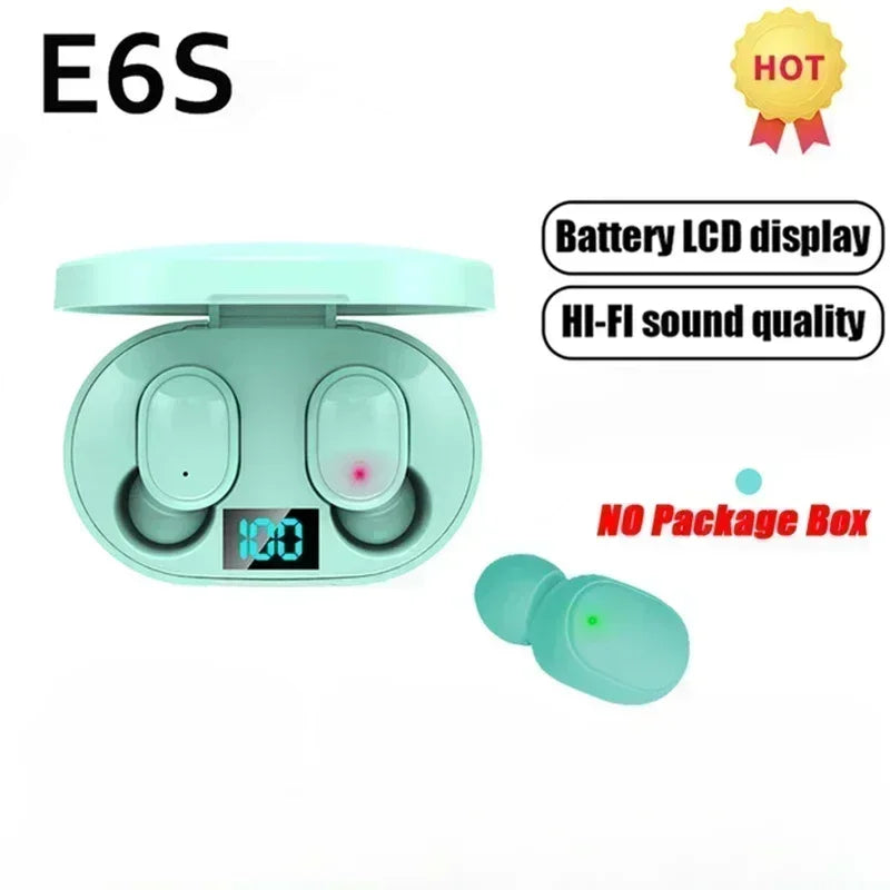 TWS E6S Wireless Earbuds Bluetooth Headphones Wireless Bluetooth Earphones  Noise Cancelling Earphones with Mic