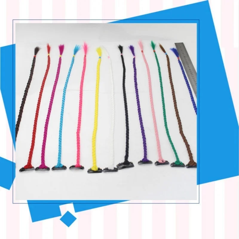 Wig female hair color hand-woven braid pigtail hair extension hair straight hair without hair extension color random