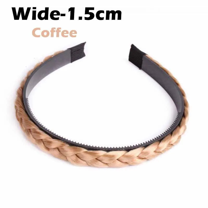 Wig Twist Headbands for Women Wide Fishbone Braids Hairbands Handmade Retro Head Hoop Hair Styling Headwear Hair Accessories