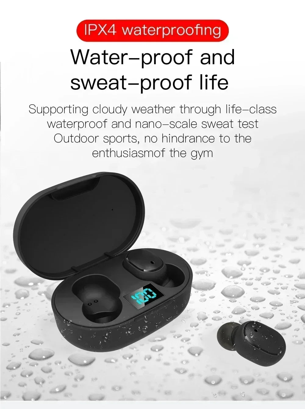 TWS E6S Wireless Earbuds Bluetooth Headphones Wireless Bluetooth Earphones  Noise Cancelling Earphones with Mic