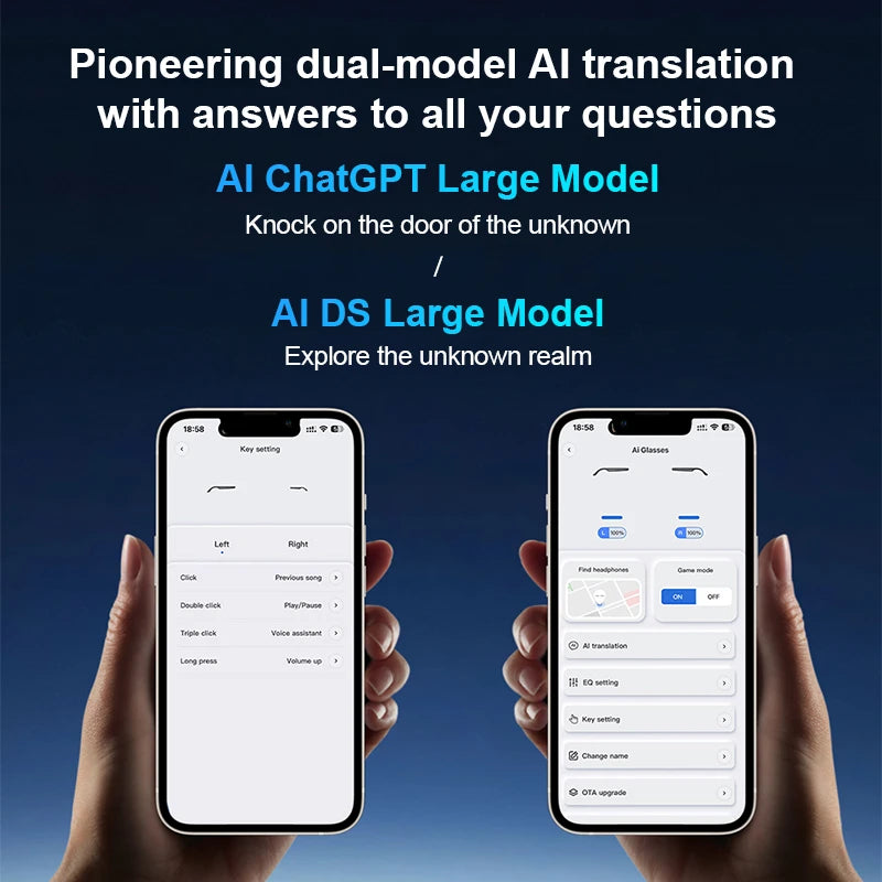 AI Translation Smart Glass Photochromic Bluetooth Wireless Hands-Free Communication Audio Multifunctional Driving Smart Glasses
