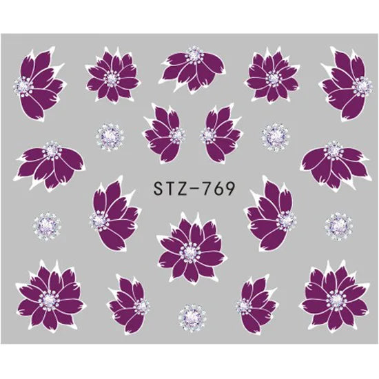 Nails Water Decals Abstract Pattern Nail Stickers Color Block Lines Leaf Flowers Sliders Manicures Foils Tips Black Art  Uñas