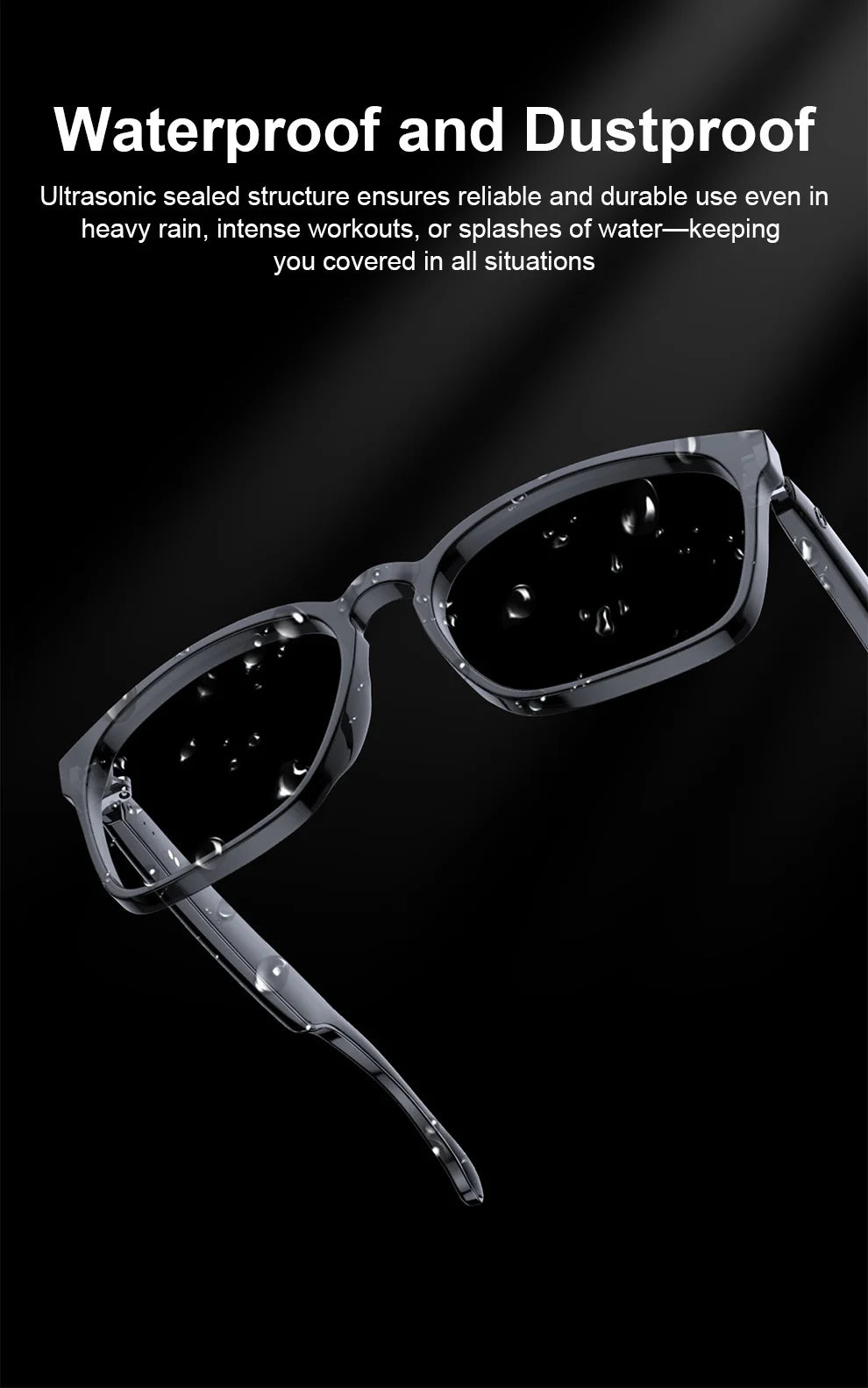 AI translation smart glasses with photochromic properties, Bluetooth for music playback and calls, multi-functional audio for dr