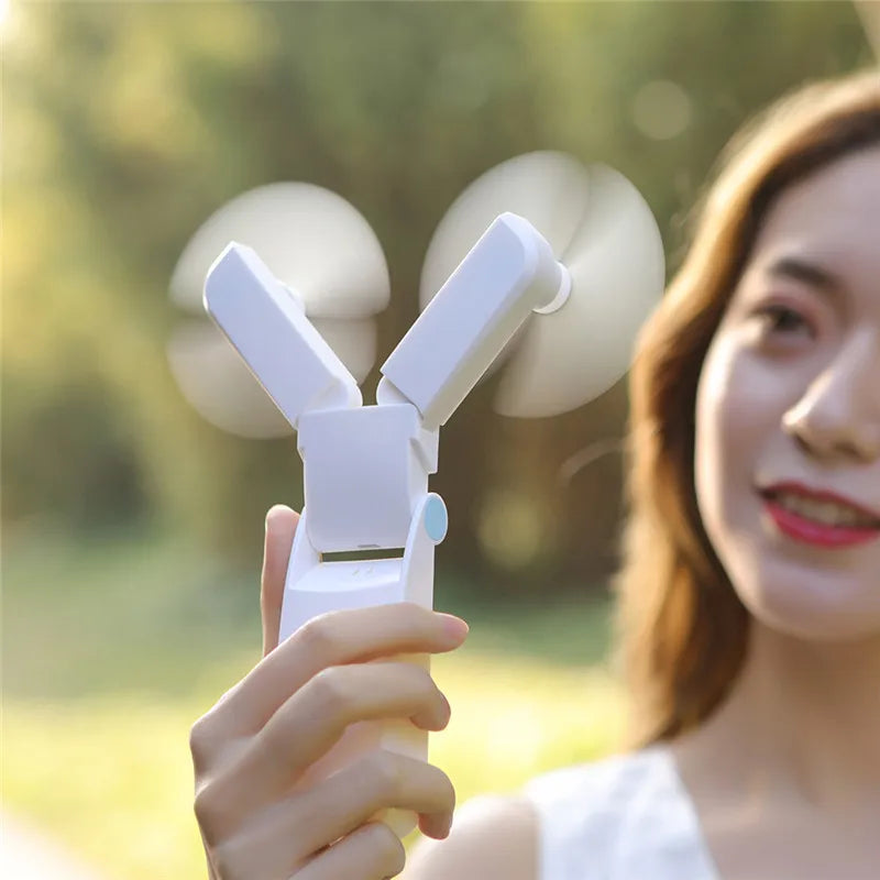 Usb Mini Fold Fan Electric Portable Hold Small Air Cooler Originality Charging Household Electrical Appliances Desktop Ventilado