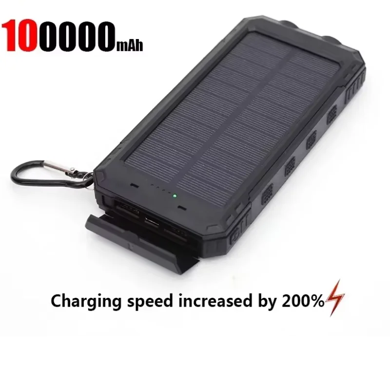 Solar 200000mAh Power Bank Portable Large Capacity Charger Compatible 120W Super Fast Charging For iPhone Samsun Huawei Xiaomi