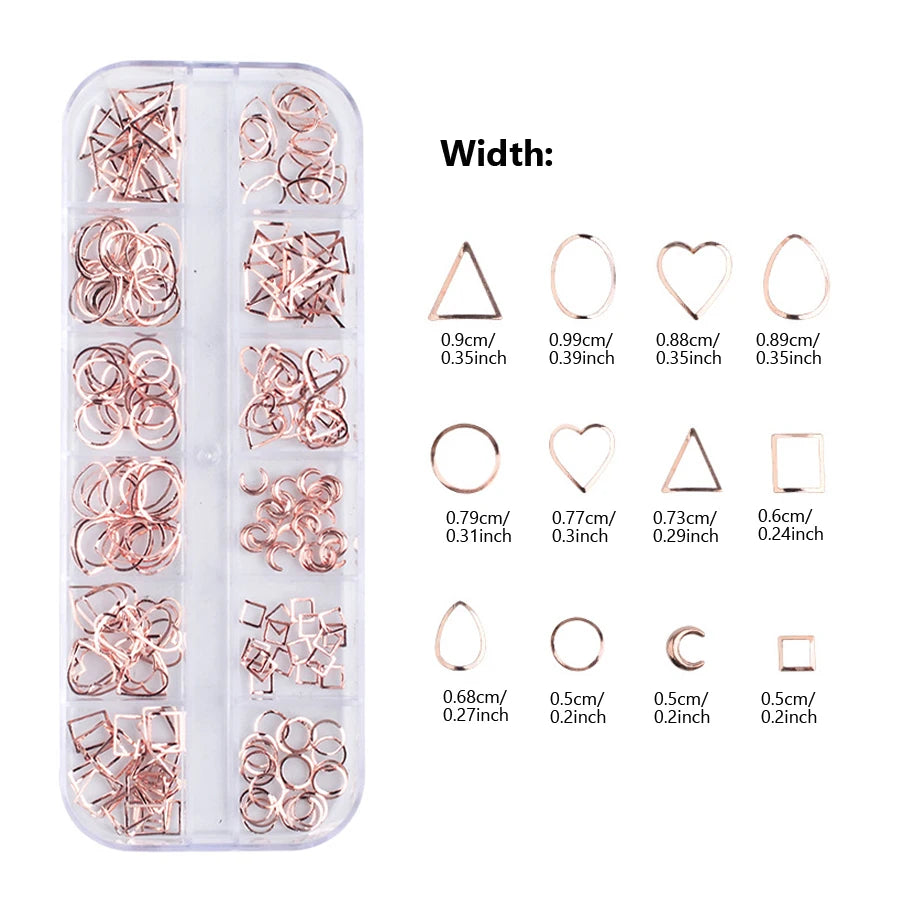 Nails Art Multi-Size Nail Art Jewelry Studs, 3D DIY Decorations Metal Rivet Charm Nail Supplies